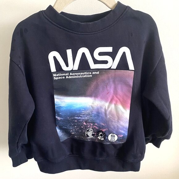 NASA Black Printed Sweater from H&M Size 3-4T - Picture 1 of 10